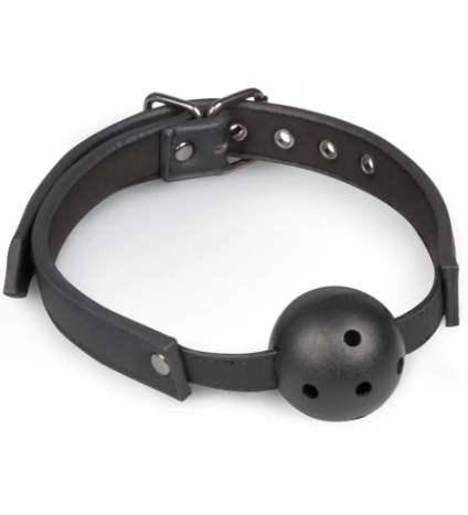   Ball Gag With PVC Ball — Black Easytoys
