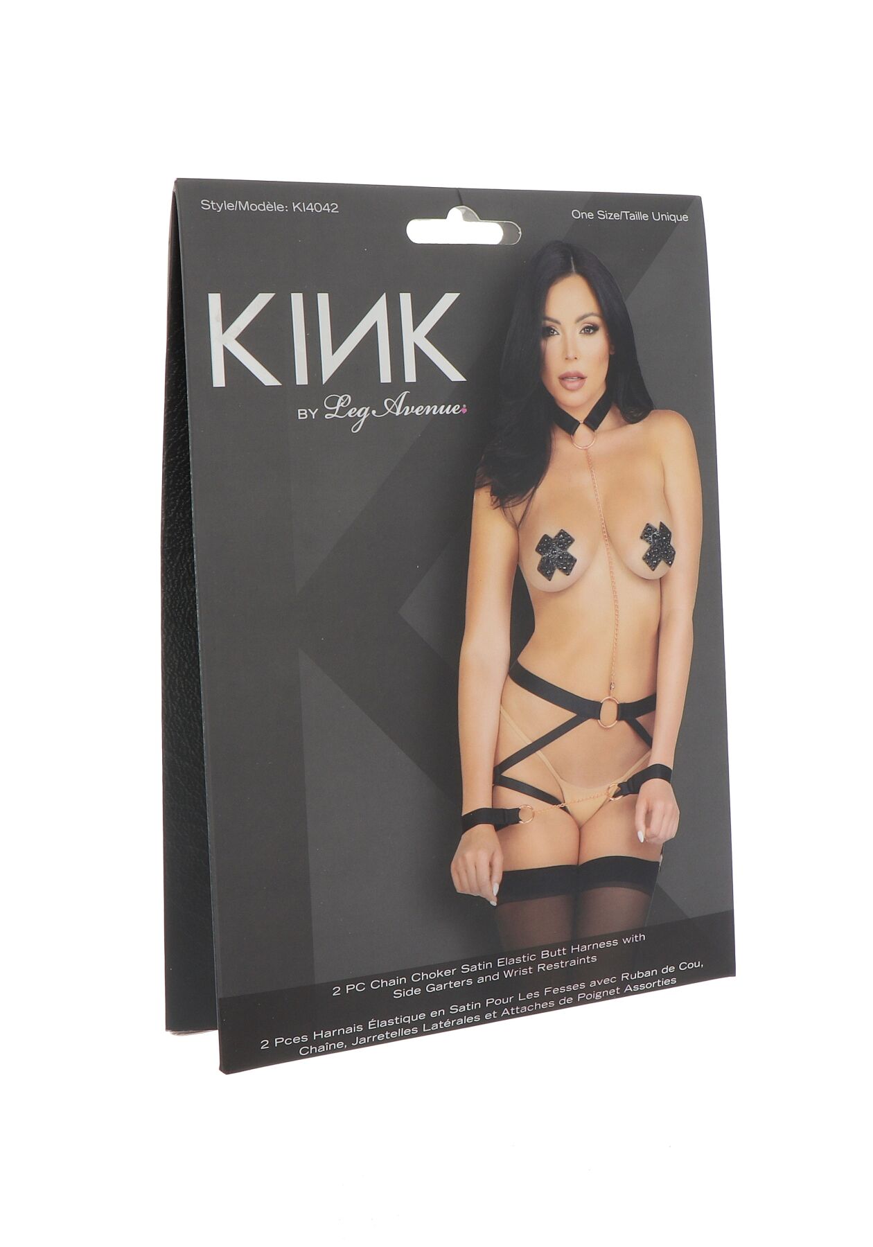 Leg Avenue Harness & wrist restraints Black O/S