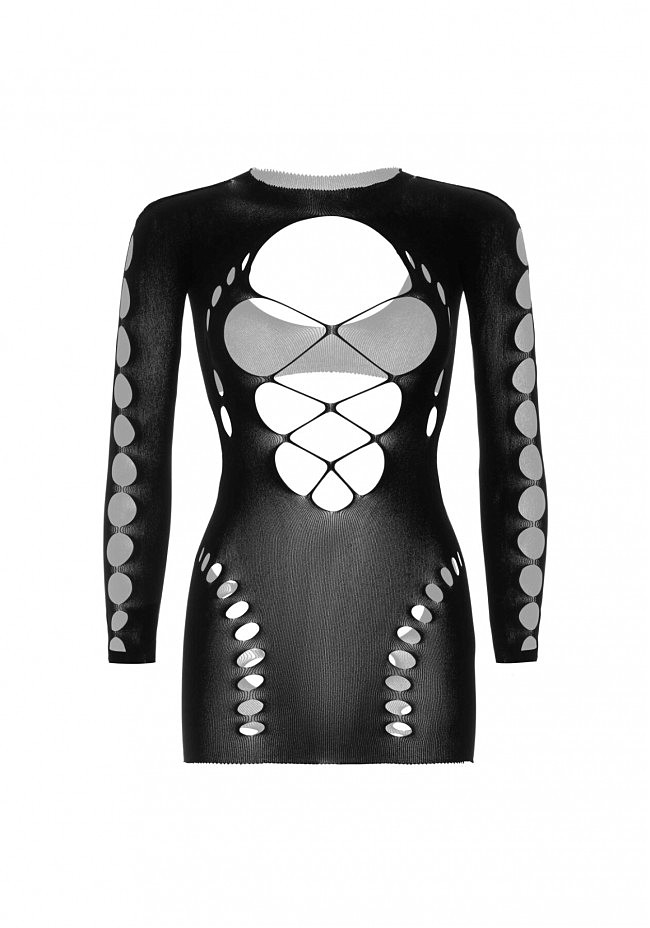 Leg Avenue Long sleeve cut out mini dress Black O/S