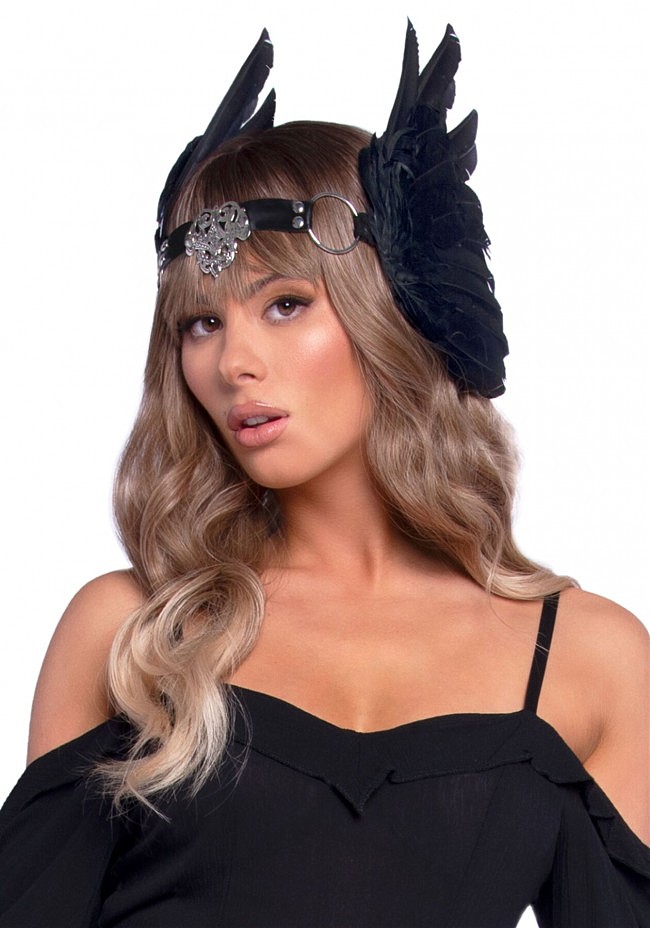   Leg Avenue Feather headband Black