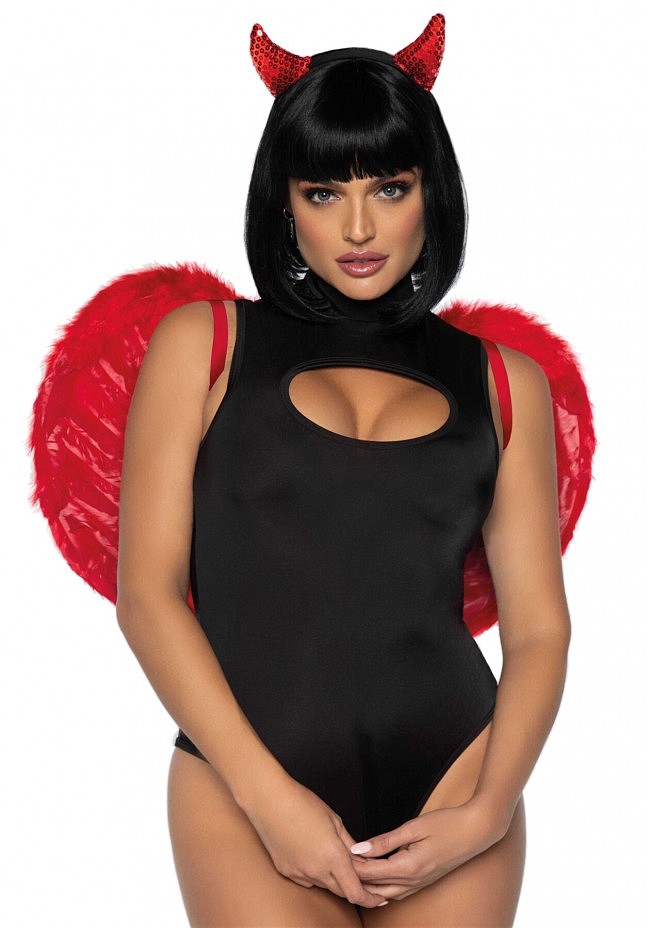  Leg Avenue Marabou feather devil wings Red