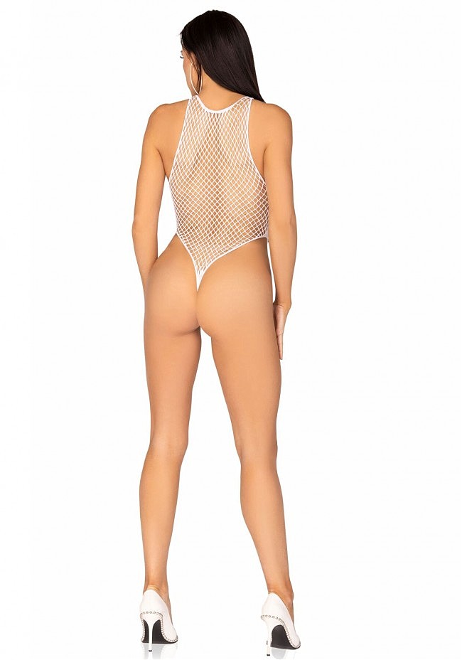  Leg Avenue Net snap crotch tank bodysuit OS White