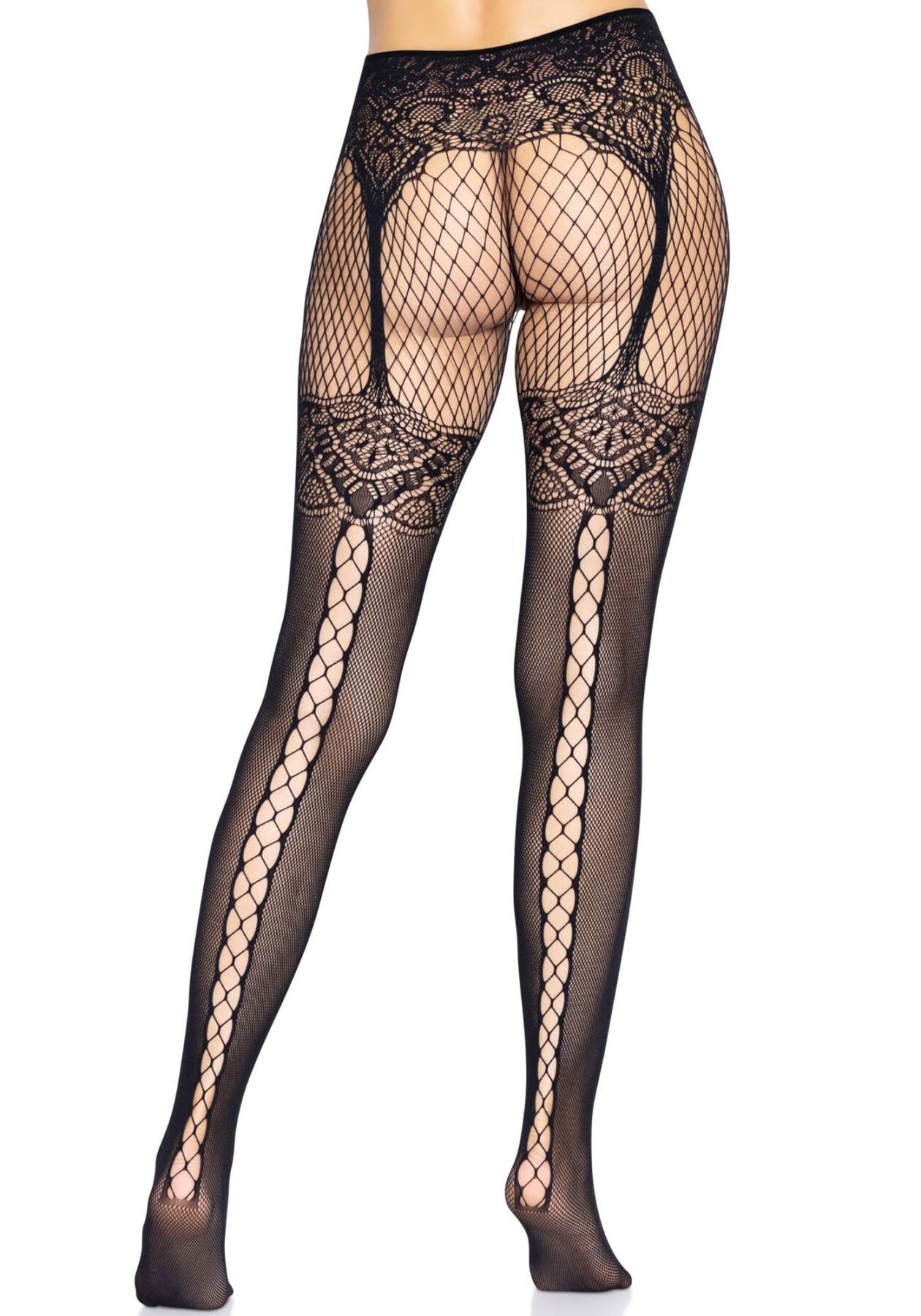 Leg Avenue Fishnet tights with backseam Black O/S