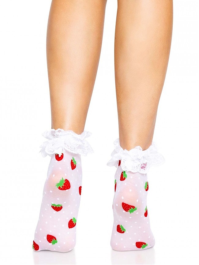 Leg Avenue Strawberry ruffle top anklets