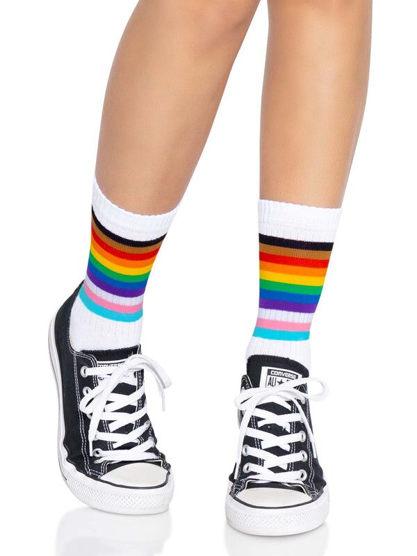  Leg Avenue Pride crew socks Rainbow