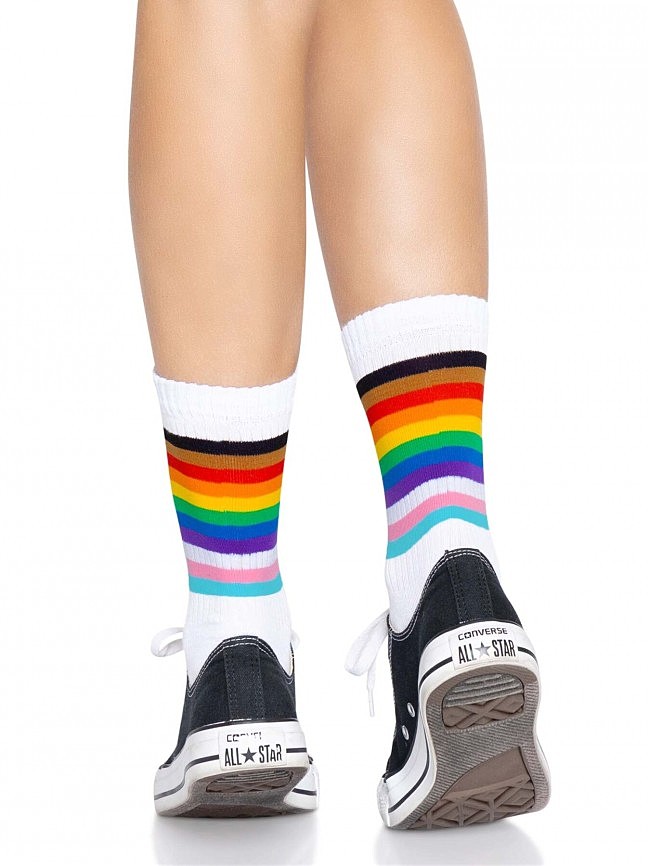  Leg Avenue Pride crew socks Rainbow