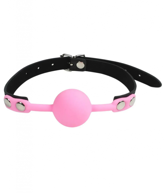 ���� ����������� Silicone ball gag metal accesso pink
