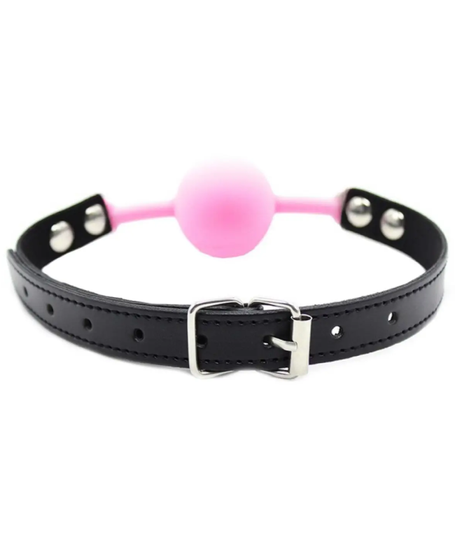 ���� ����������� Silicone ball gag metal accesso pink