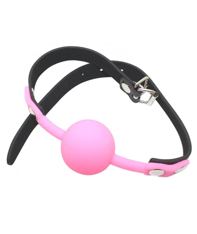 ���� ����������� Silicone ball gag metal accesso pink