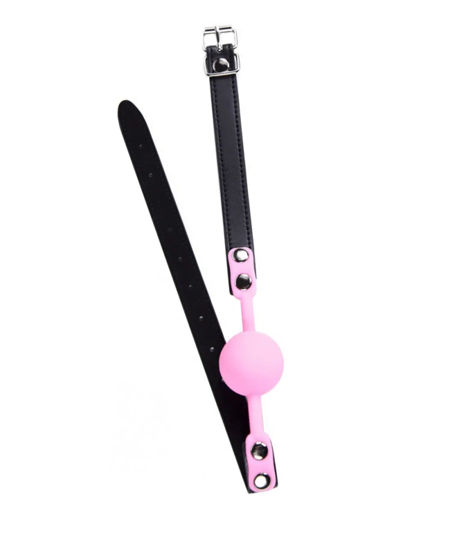 ���� ����������� Silicone ball gag metal accesso pink