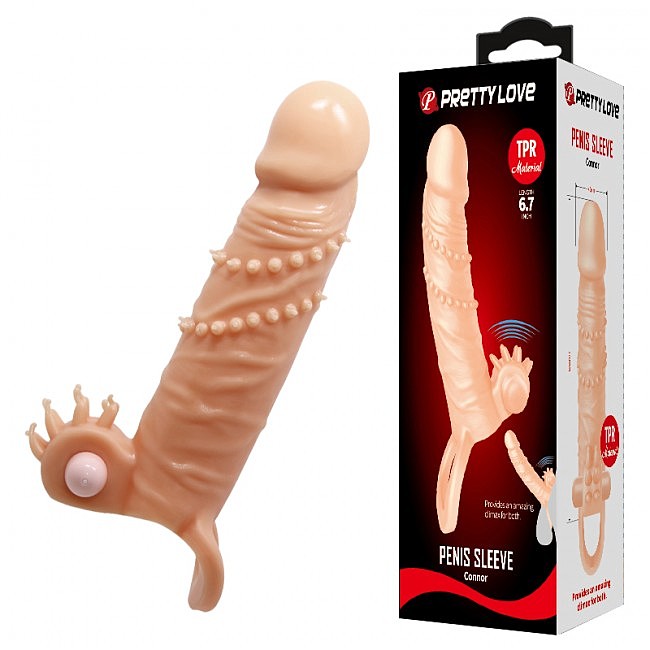 ����������� ����� ������� �� �����  Pretty Love Connor Vibrating Penis Sleeve Flesh