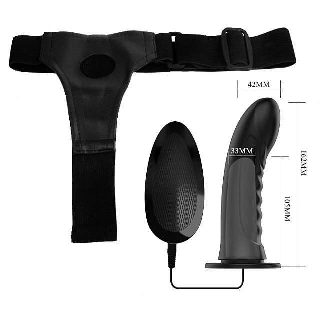    Pretty Love Marvin Vibrating StrapOn Harness Black, 16.2 