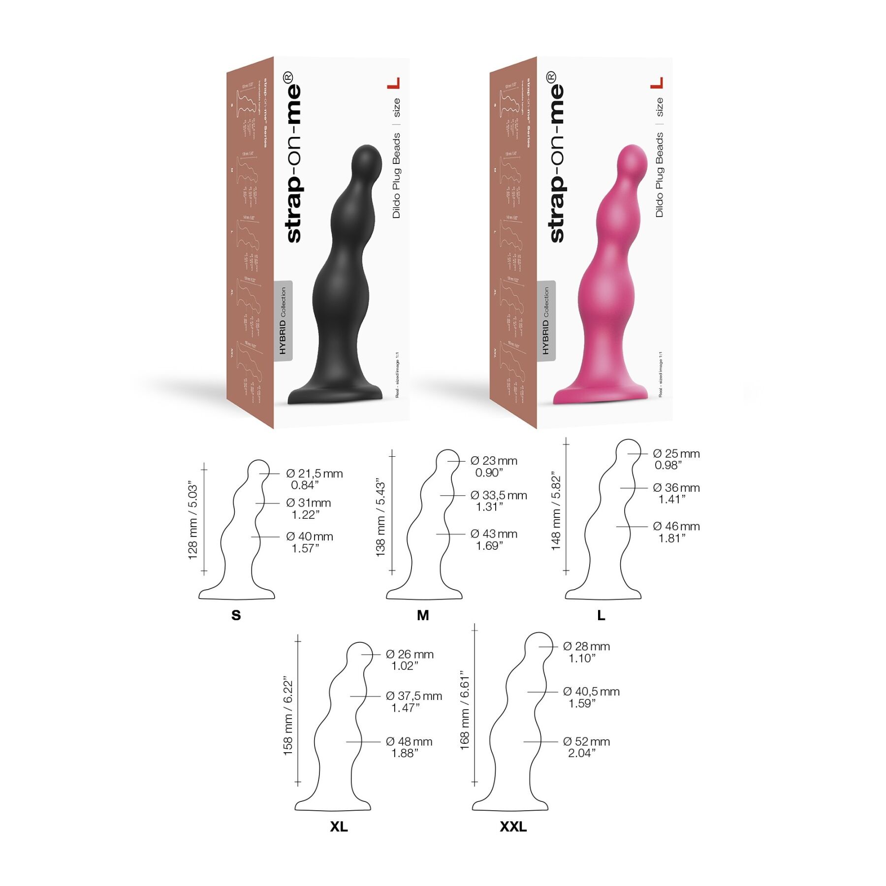     Strap-On-Me Dildo Plug Beads Framboise S