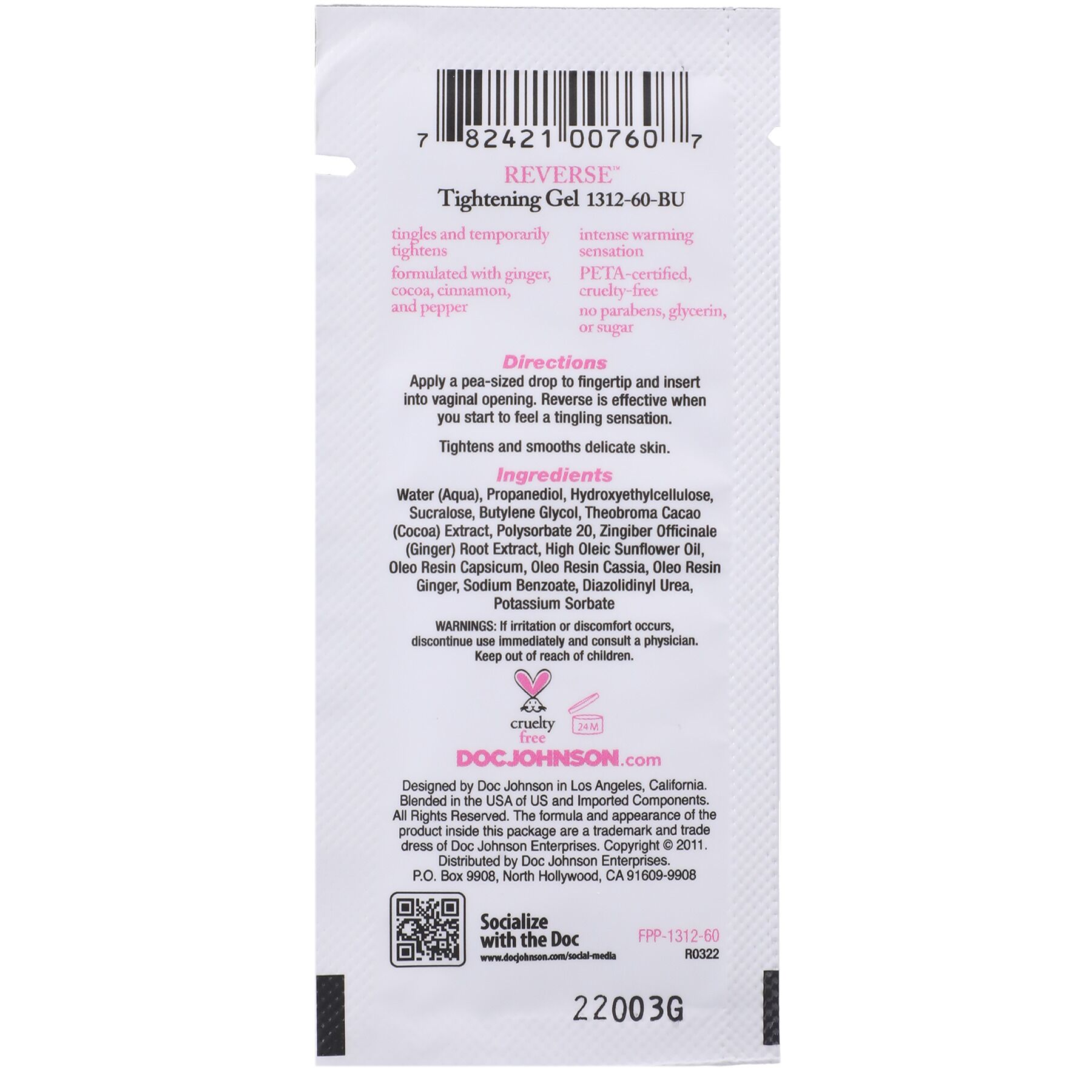      Doc Johnson Reverse Tightening Gel For Women