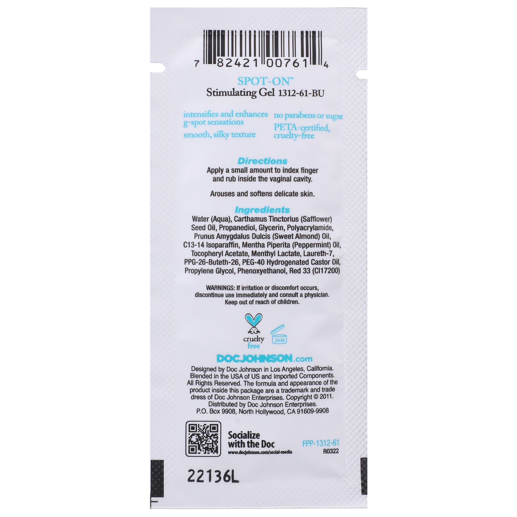     G Doc Johnson Spot On G-Spot Stimulating Gel For Women, 7 