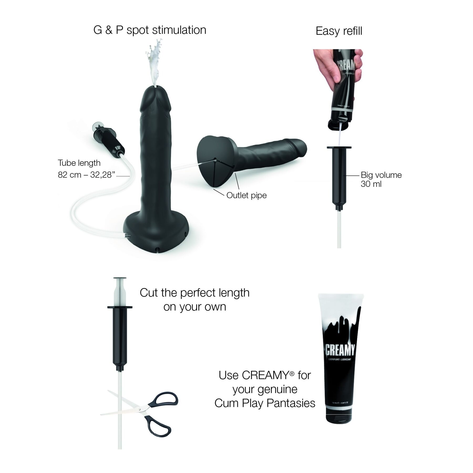   Strap-On-Me Squirting Cum Dildo Realistic, 3,5 , 