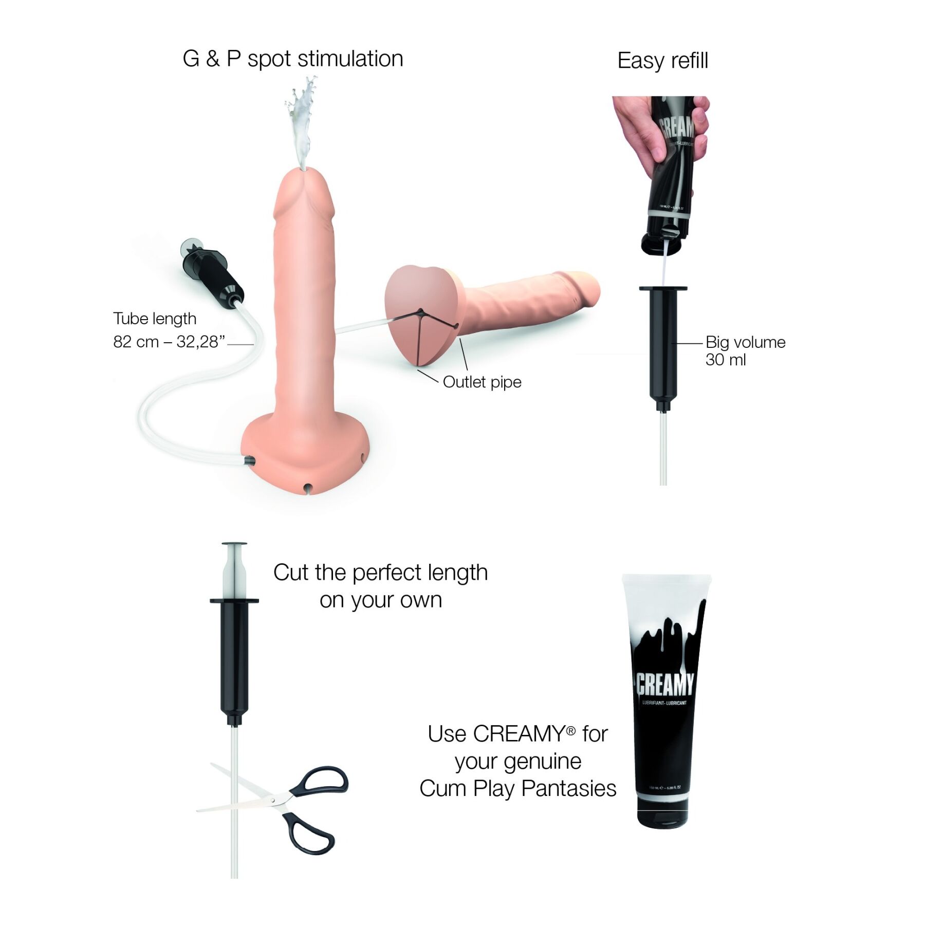   Strap-On-Me Squirting Cum Dildo Realistic, 3,5 , 