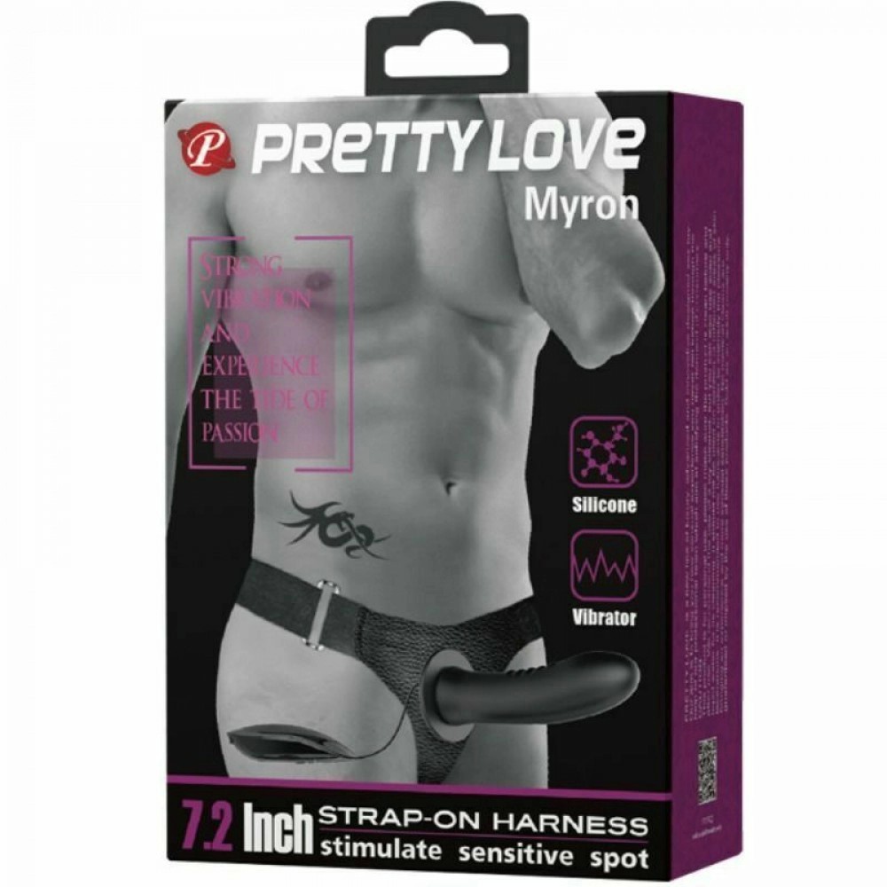  ,  Pretty Love Myron 7,2 vibro strap on Flesh Black