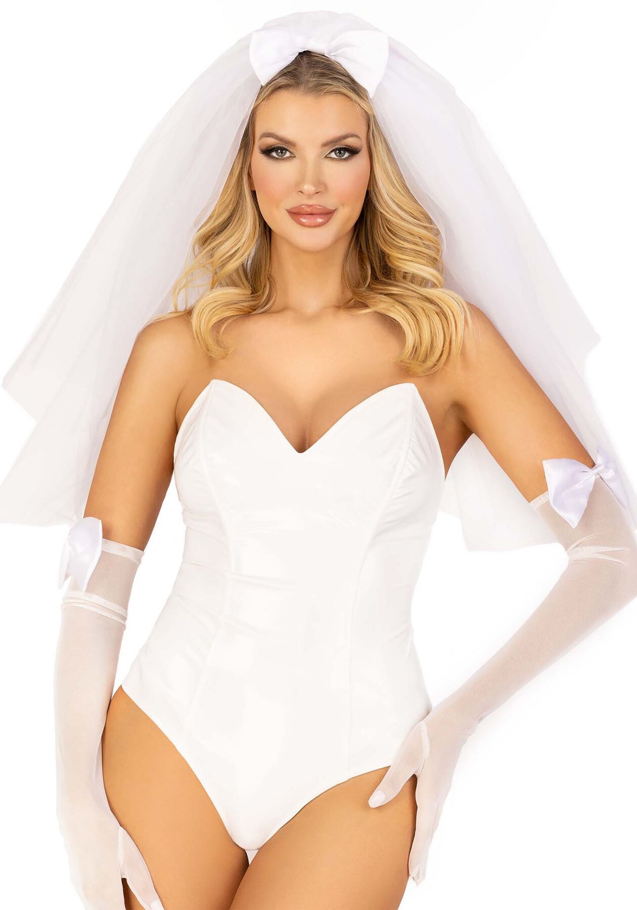   Leg Avenue Tiered bridal veil O/S
