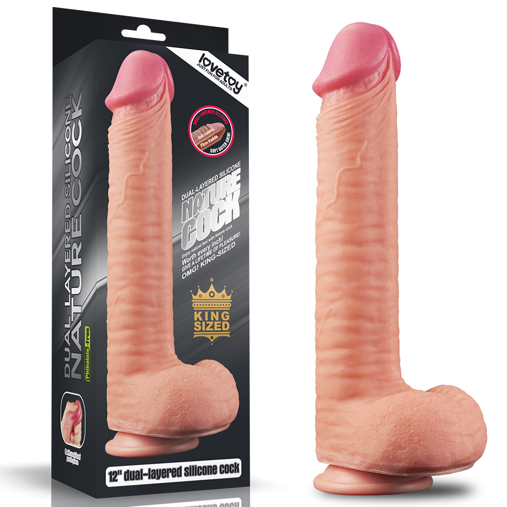  Dual-Layered Silicone Cock 12» Flesh, 5,3 