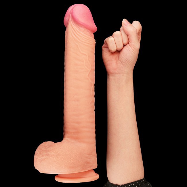  Dual-Layered Silicone Cock 12» Flesh, 5,3 
