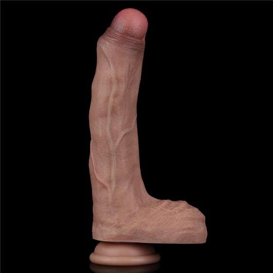 ������������� � Dual-Layered Silicone Cock 8.5&raquo; Brown