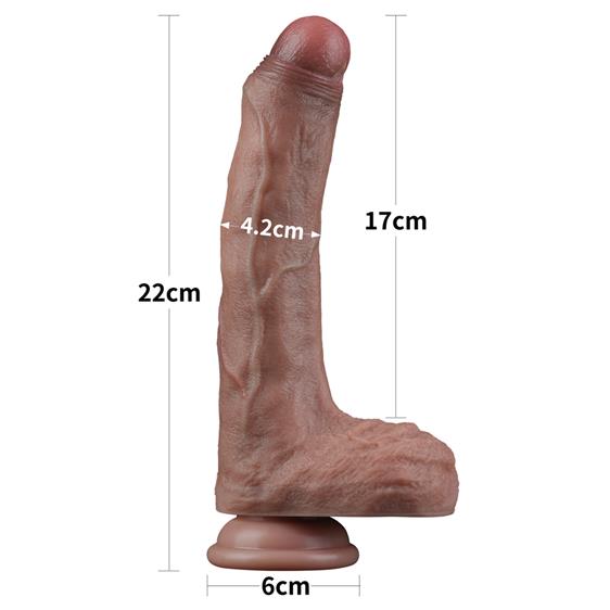 ������������� � Dual-Layered Silicone Cock 8.5&raquo; Brown �������