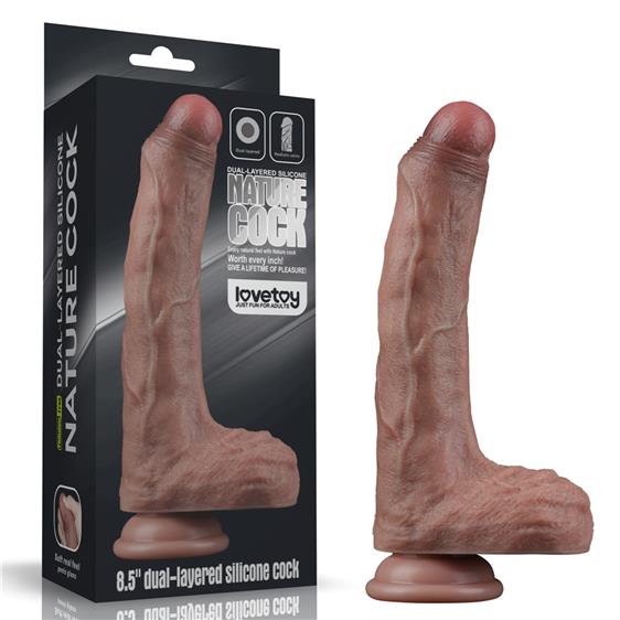 ������������� � Dual-Layered Silicone Cock 8.5&raquo; Brown ��������