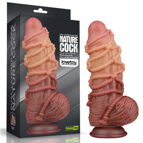 ������������� ����������� Dual-Layered Silicone Cock With Rope 9.5&raquo; Flesh