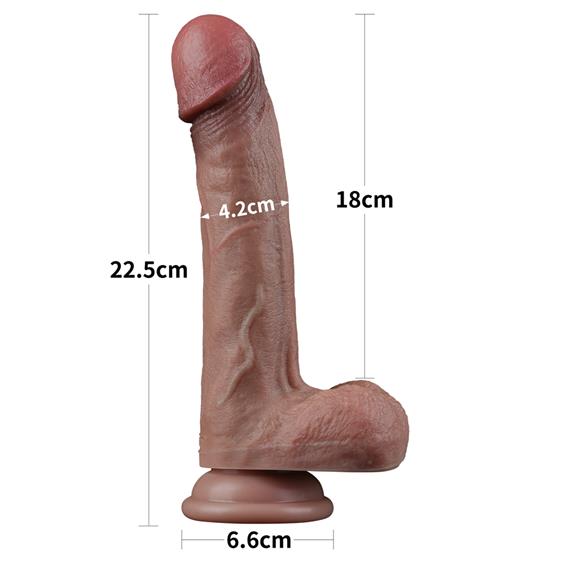 ������������� ����������� Dual-Layered Silicone Cock 9&raquo; Brown, ����������