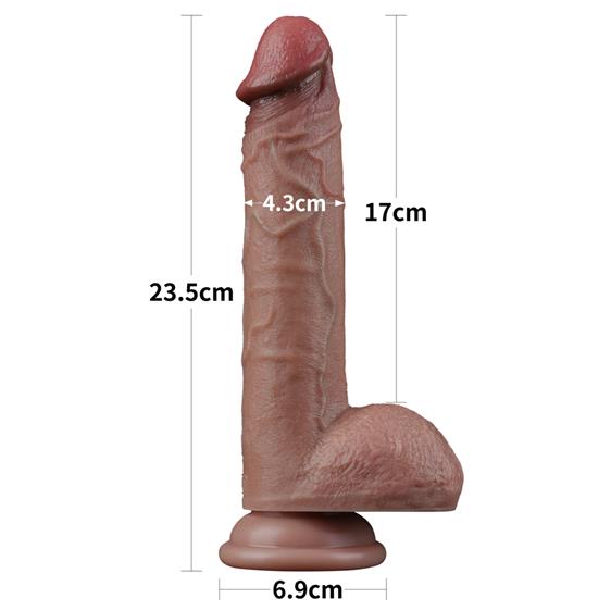 ������������� LoveToy Dual-Layered Silicone Cock 9&raquo; Brown 23,5 � 4,3 ��