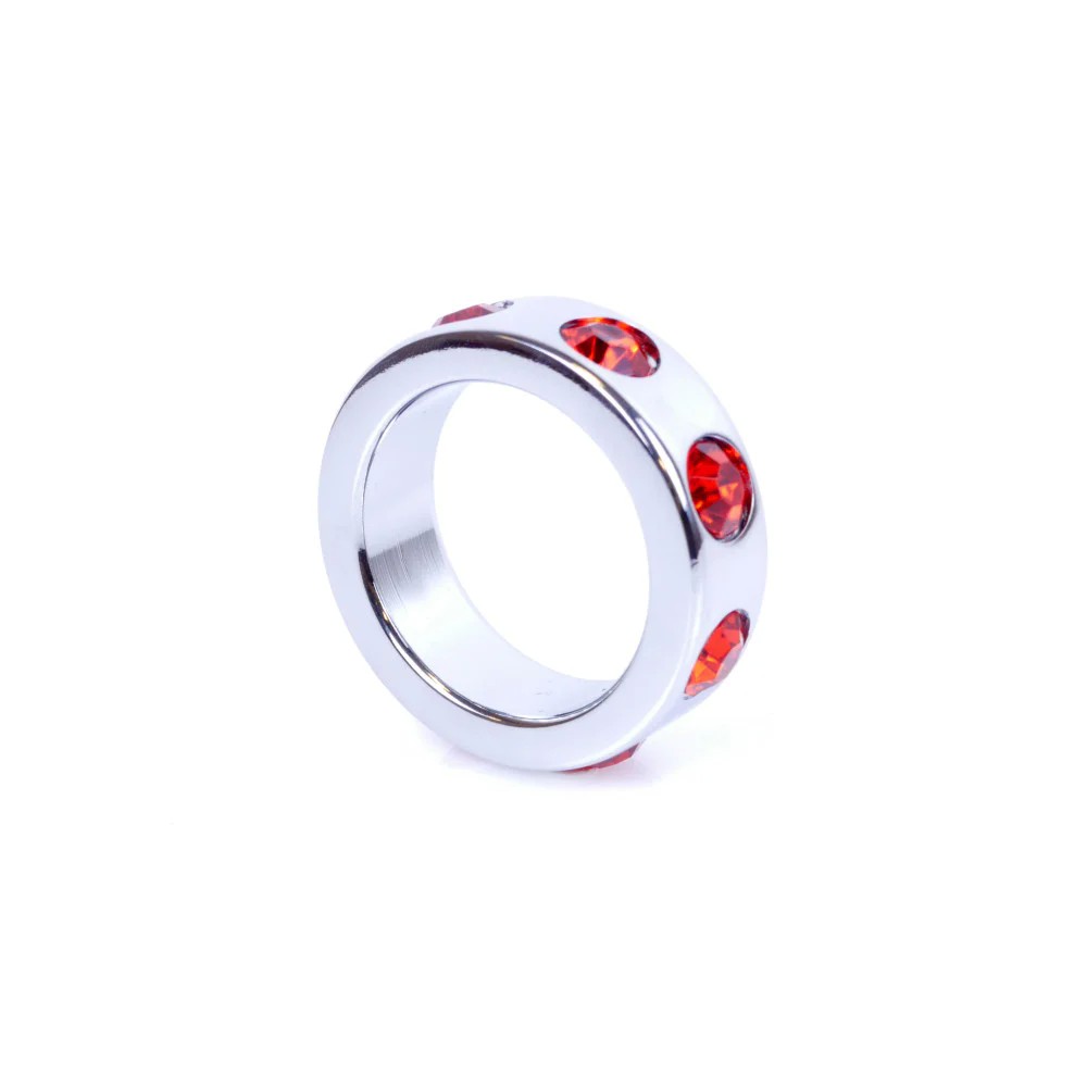 ������ ����������� Ring-Metal Cock Ring with Red Diamonds Small