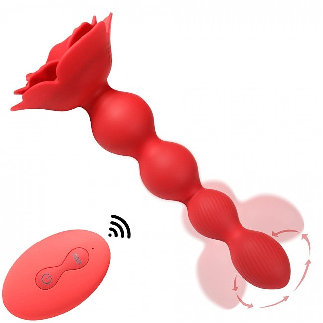  , + Rose Rotating Anal Beads, 18,3  3 