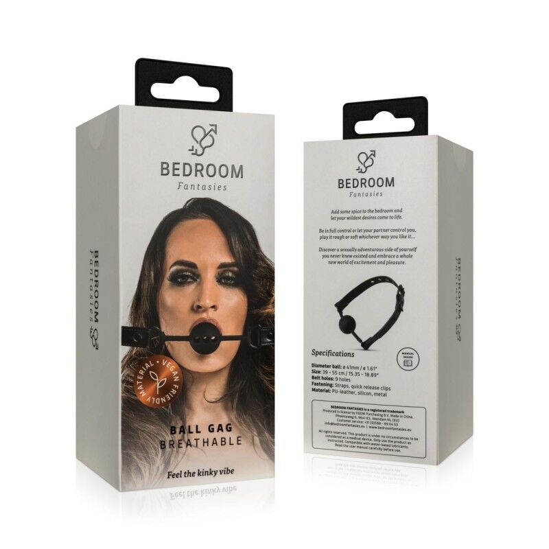  ���� Bedroom Fantasies Ball Gag Breathable Silicone Black