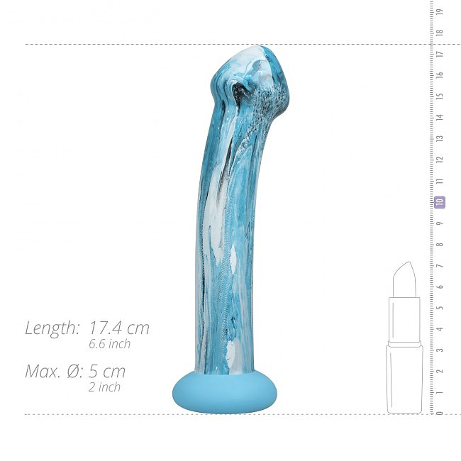   Gildo  Ocean Ripple Glass Dildo 17,4   3,8 . 