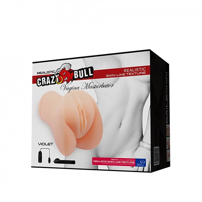  CRAZY BULL VIOLET REALISTIC VAGINA, Vibration