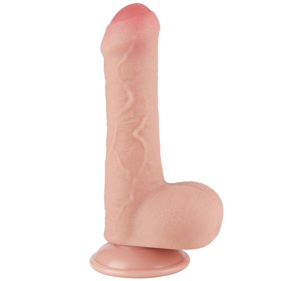 ����� � ��������� ����� Sliding-Skin Dual Layer Dong 7&raquo; Flesh LoveToy, ������� ���������, 18,3 � 3,5 ��