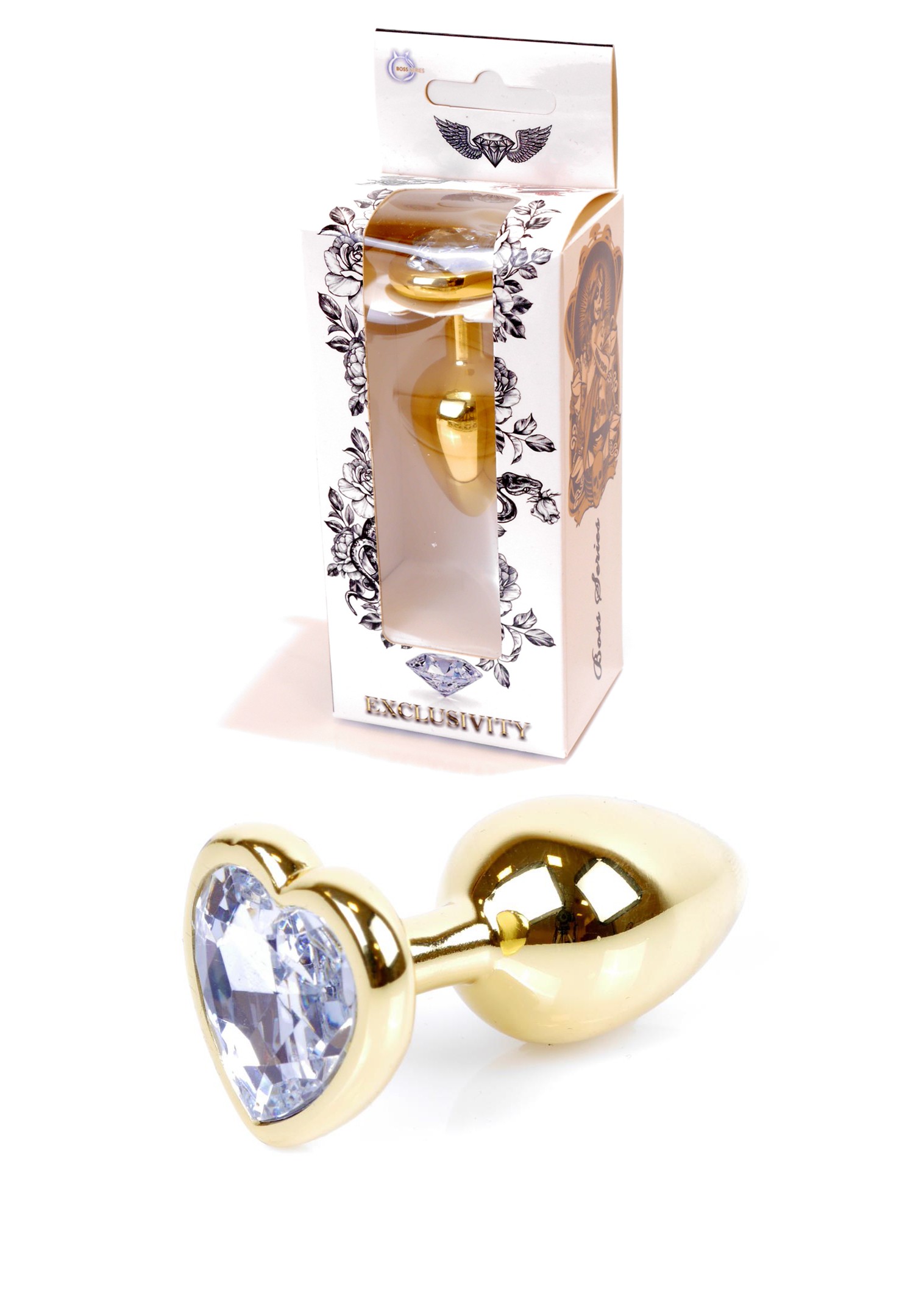 ������� ������ Jawellery Gold Heart PLUG-Clear
