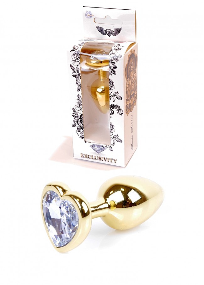 ������� ������ Jawellery Gold Heart PLUG-Clear