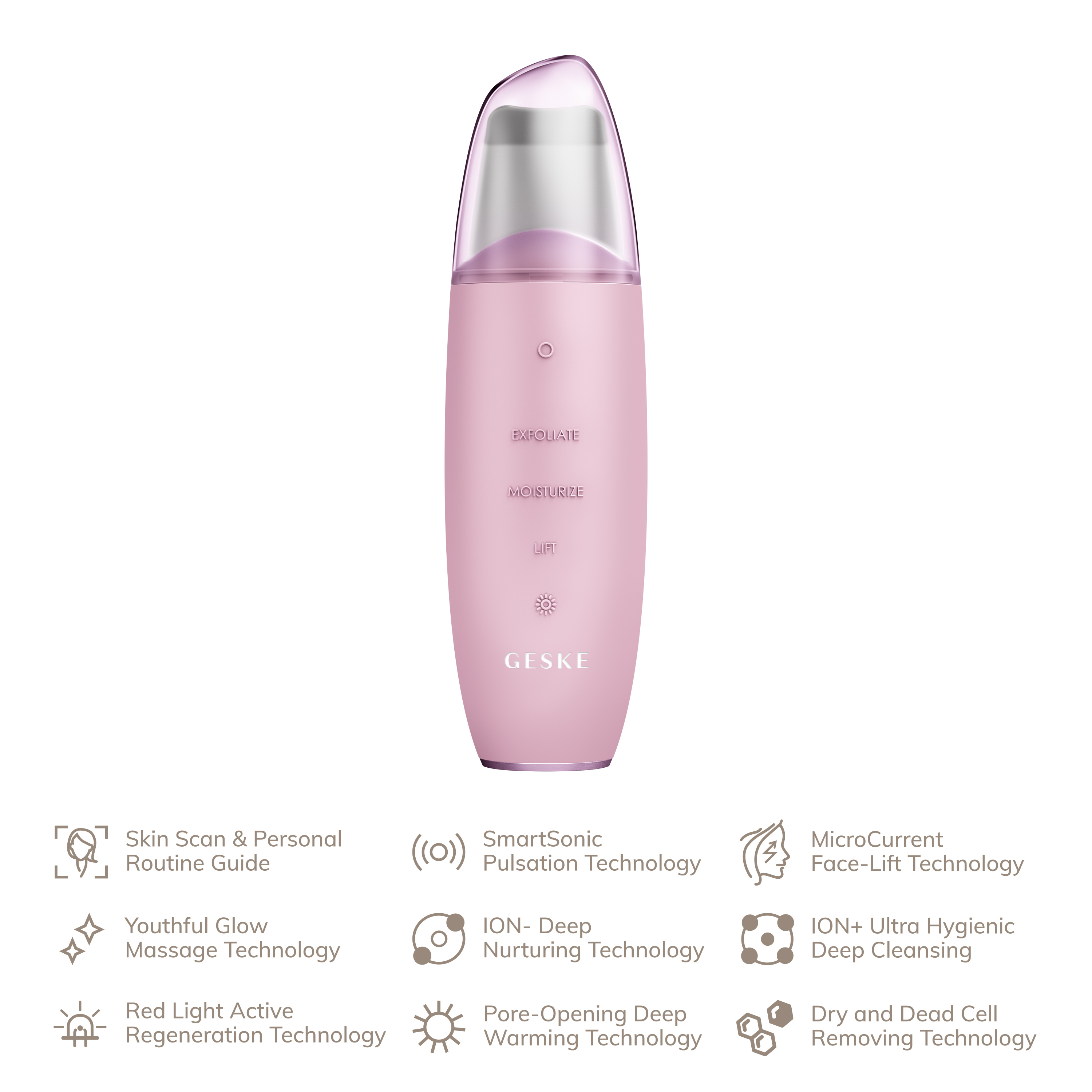         GESKE MicroCurrent Skin Scrubber&Blackhead Remover 91 pink