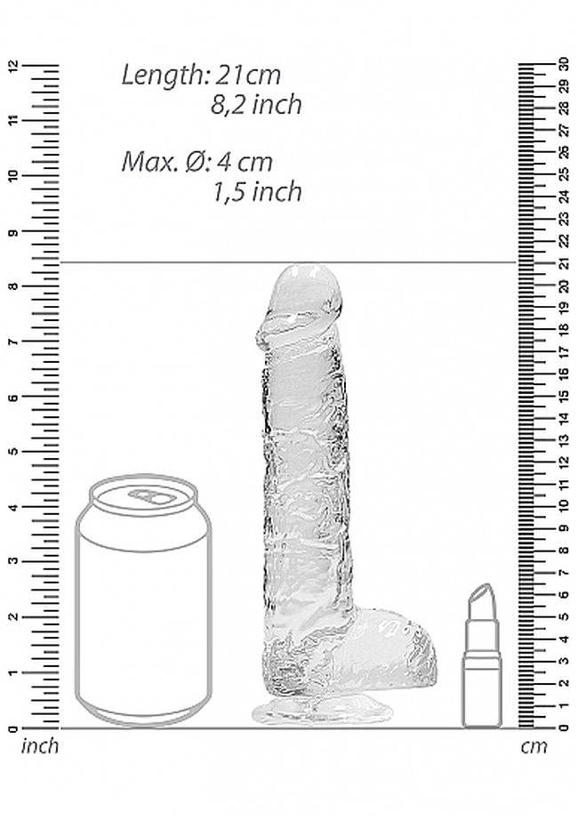 ���������� ������������� �� �������� Realrock Dildo 8 Transparent, 21 � 4 ��