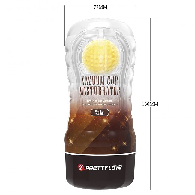   Pretty Love Vacuum Cup Masturbator Stellar Yellow, 18  7,7 