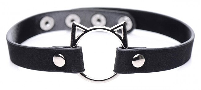 	   Master Series Kinky Kitty Ring Slim Choker Black, 44  1,5 