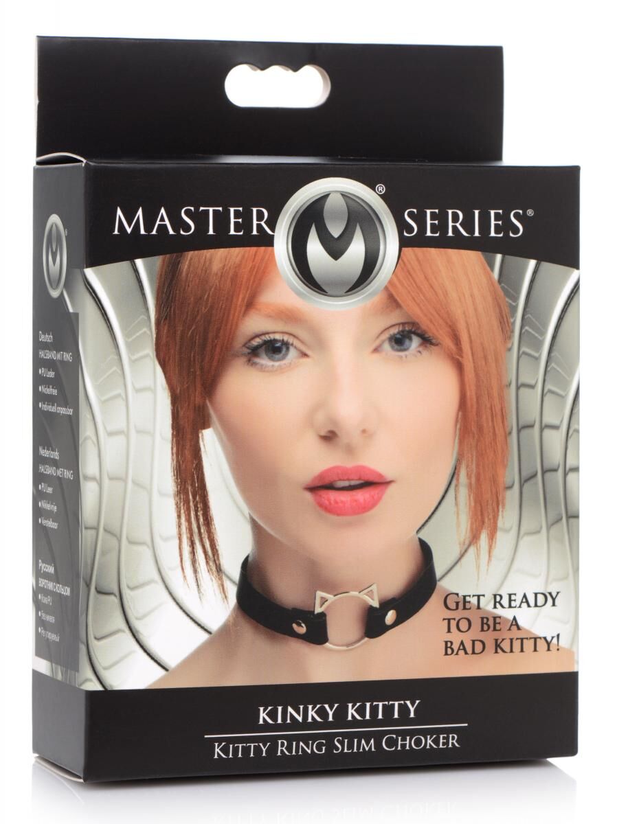 	   Master Series Kinky Kitty Ring Slim Choker Black, 44  1,5 
