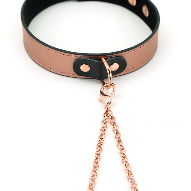      Liebe Seele Rose Gold Memory Collar with Nipple Clamps, 