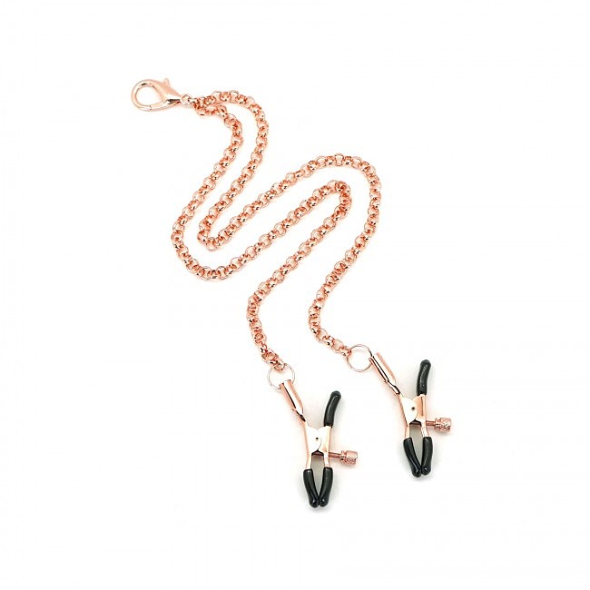      Liebe Seele Rose Gold Memory Collar with Nipple Clamps, 