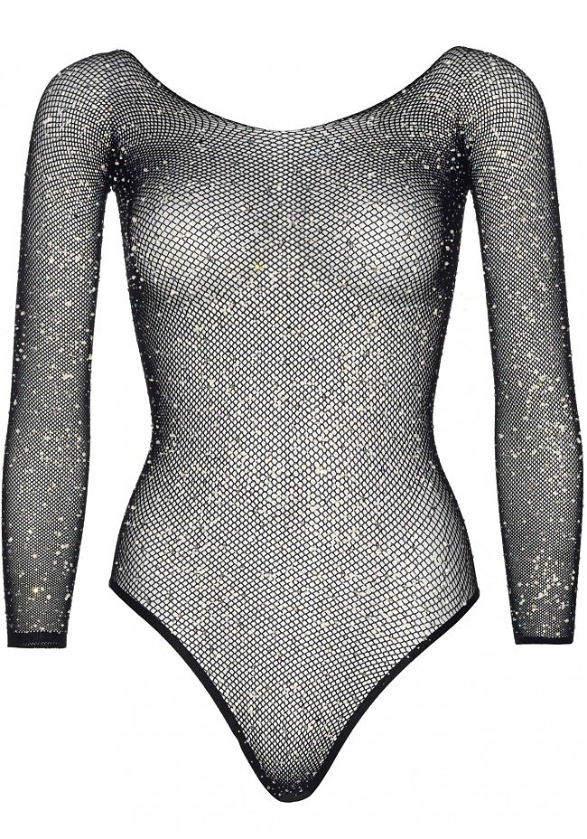     Leg Avenue Crystalized fishnet bodysuit Black One Size