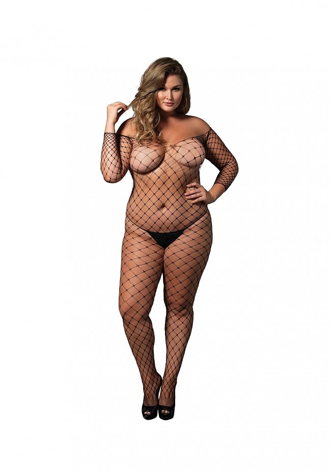 	    Leg Avenue Off the shoulder bodystocking Black Queen Size