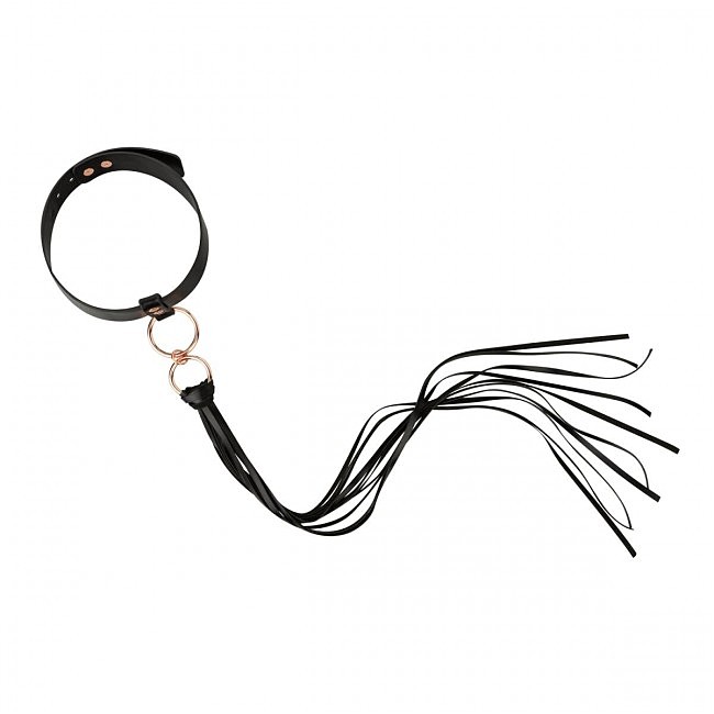    Rosy Gold Collar with Flogger Black
