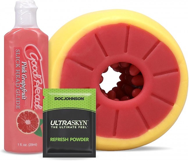 	   Doc Johnson GoodHead Grapefruit Blowjob Set Yellow, , , 